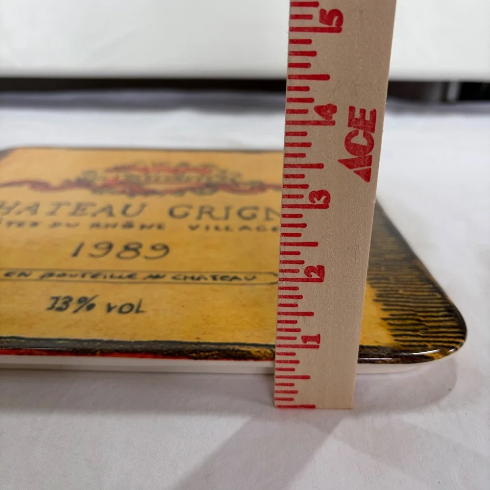 Williams-Sonoma Chateau Grigny 1989 Wine Label Square Serving Platter Portugal